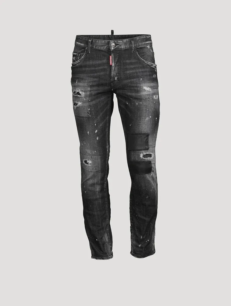 Skater Leather-Wash Skinny Jeans