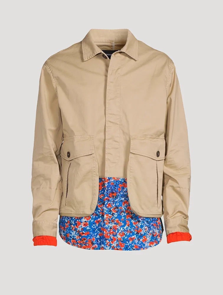 LA Kaban Canvas And Floral Jacket
