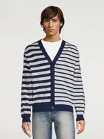 Cotton And Wool Cardigan Striped Print