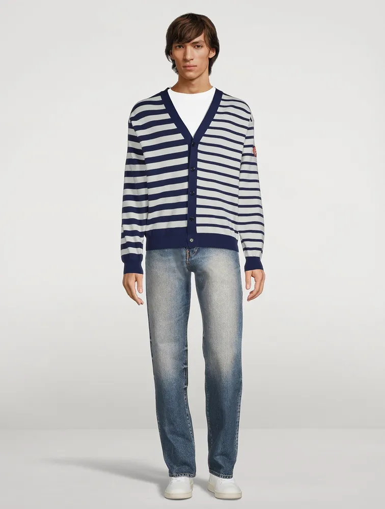 Cotton And Wool Cardigan Striped Print