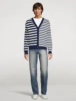 Cotton And Wool Cardigan Striped Print