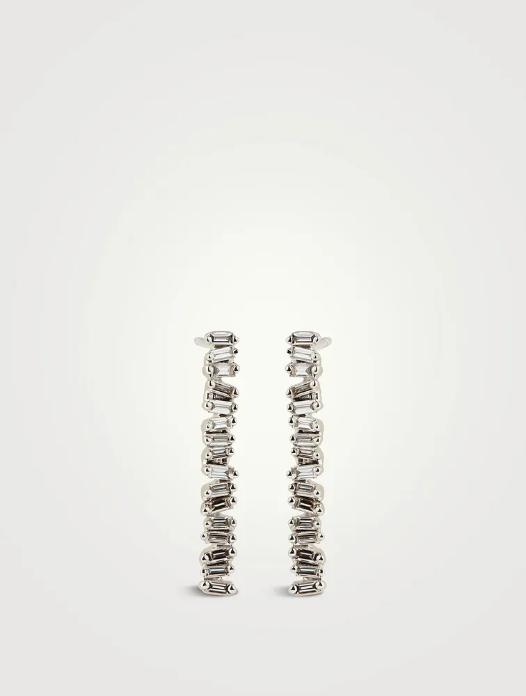 Mini Savannah 18K White Gold Diamond Drop Earrings