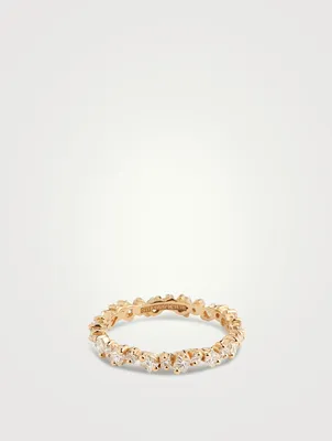 Thin 18K Gold Eternity Band