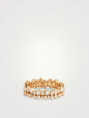 18K Gold Double Eternity Band