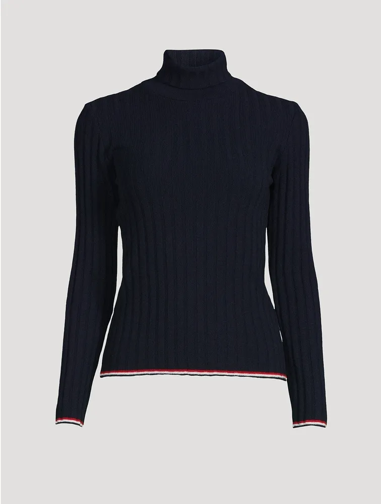 Wide-Rib Cashmere Turtleneck