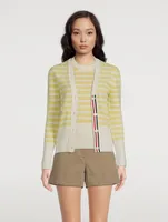 Striped Cashmere-Wool Cardigan