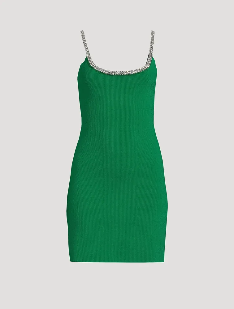 Embellished Knit Mini Dress