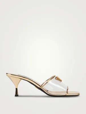 PVC And Metallic Leather Mules