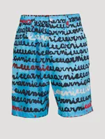 Cotton Poplin Shorts Logo Print
