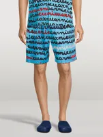 Cotton Poplin Shorts Logo Print