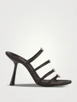 Nala Embellished Logo Satin Mules