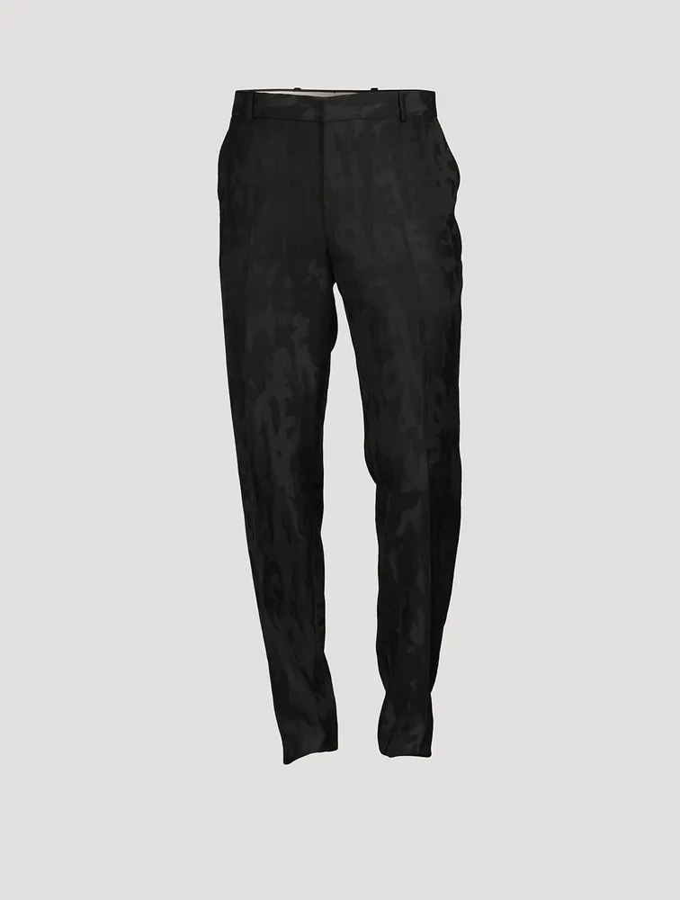 Wool-Blend Graffiti Jacquard Pants