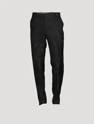 Wool-Blend Graffiti Jacquard Pants