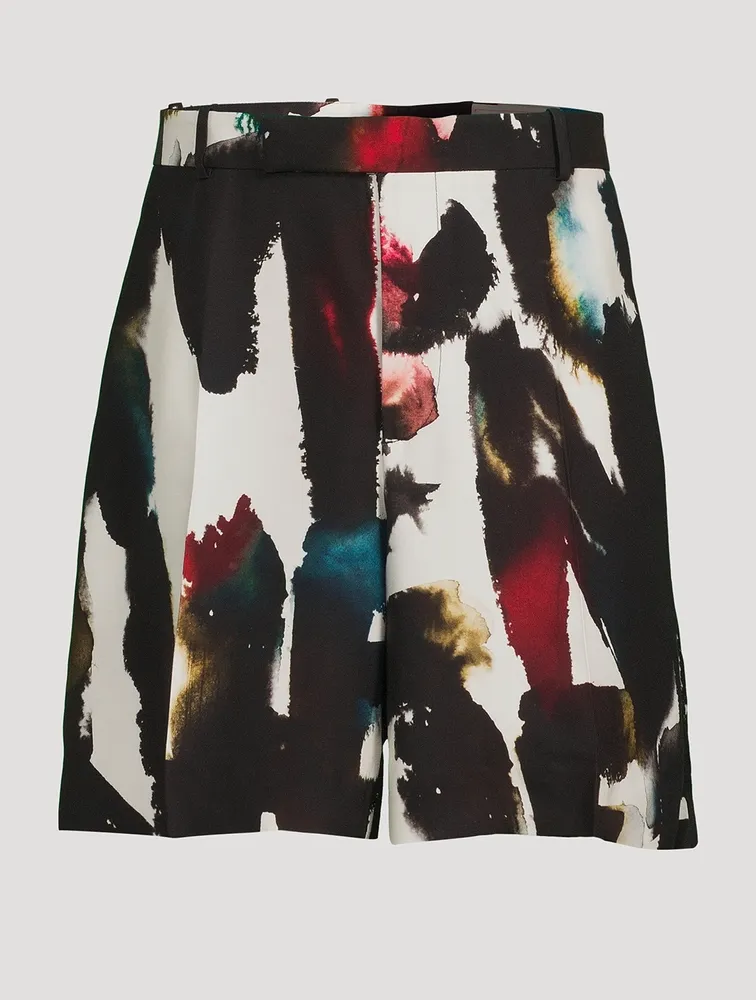 Watercolour Graffiti Printed Shorts