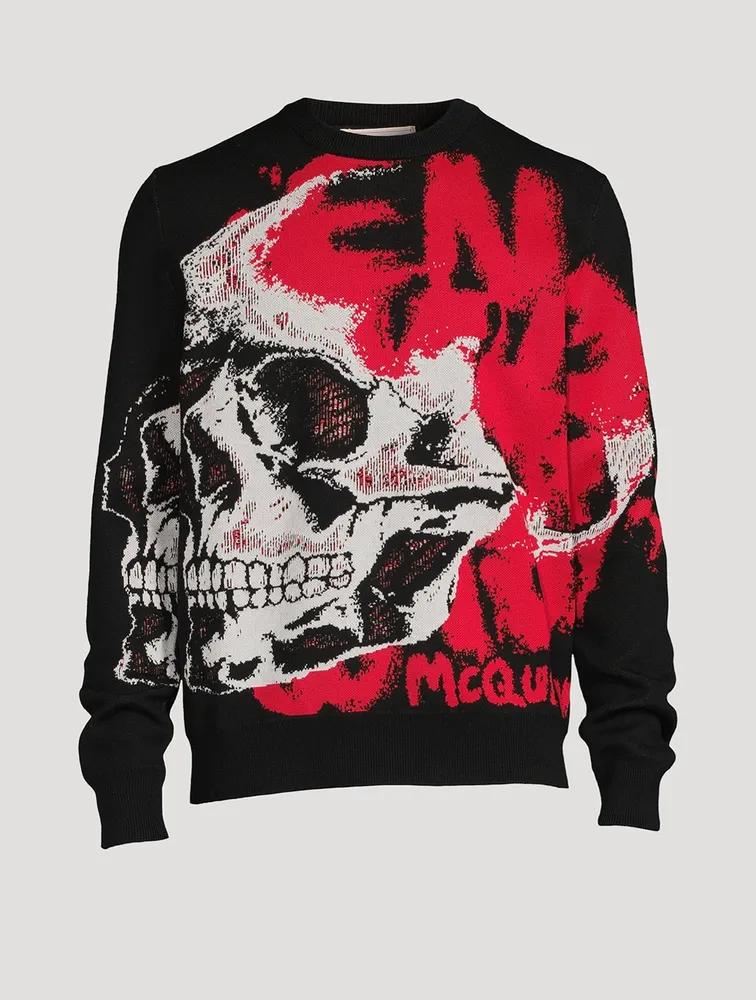Skull Graffiti Wool-Blend Sweater