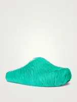Fussbett Long Calf Hair Clogs
