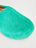 Fussbett Long Calf Hair Clogs