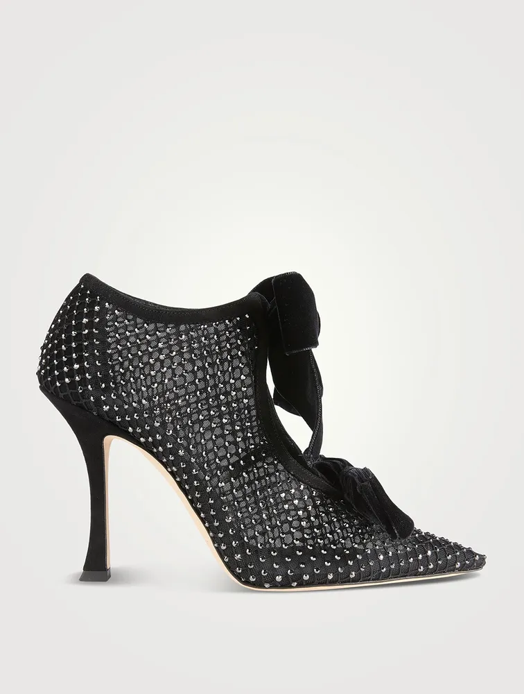 Flaca Mesh And Velvet Ankle Boots