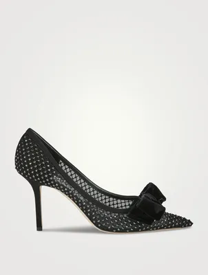 Love Crystal Mesh Pumps