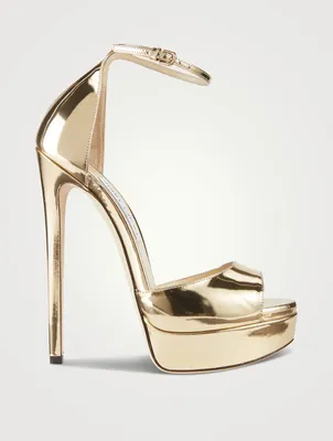 Max Metallic Leather Platform Sandals