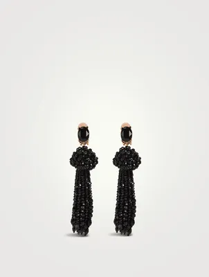 Beaded Tassel Clip-On Earrings