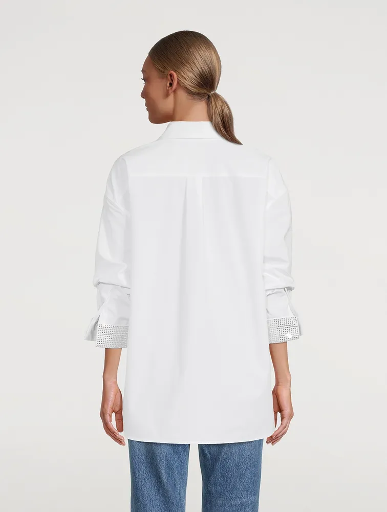 Poplin Shirt With Crystal Cuffs