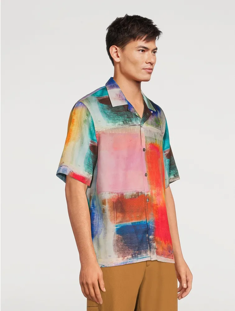 Short-Sleeve Shirt Abstract Print