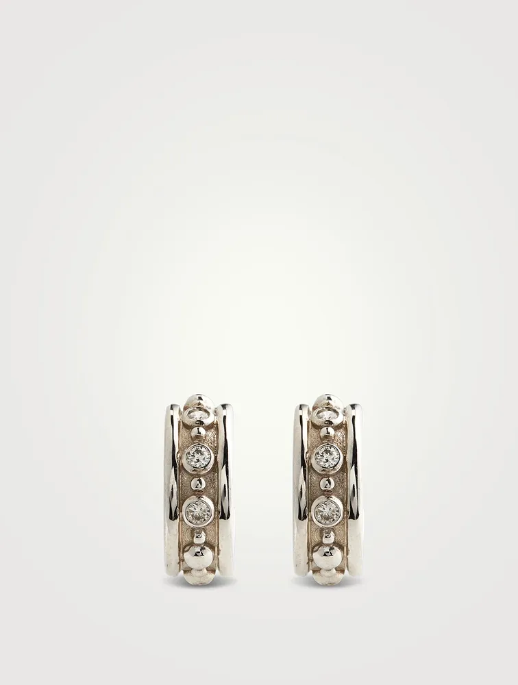 Dew Drop Méditerranée 14K Gold Hoop Earrings With Diamonds