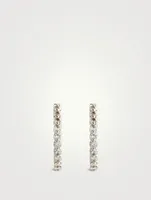 14K Gold Huggie Hoop Earrings With Pavé Diamonds