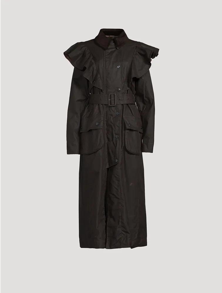 Barbour x Chloé Dani Ruffled Trench Coat