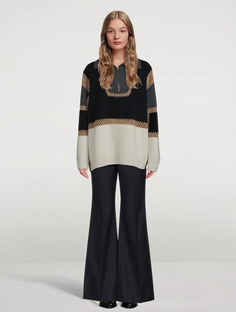Half-Zip Wool And Cashmere Sweater