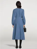 Belted Linen Midi Dress