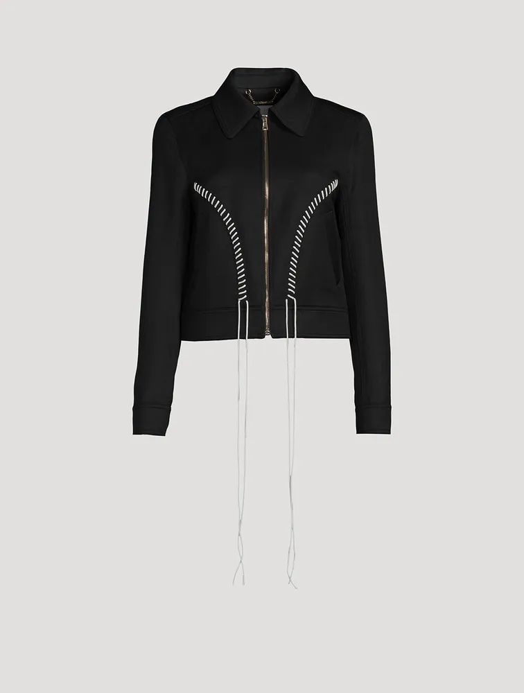 Lace-Up Wool And Linen Jacket