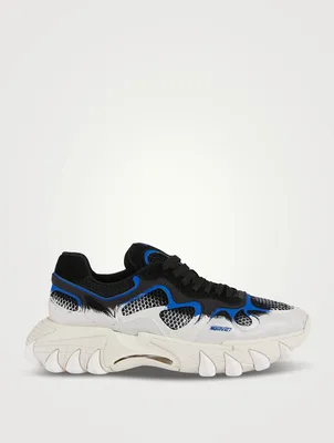 B-East Leather, Suede And Mesh Sneakers