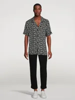 Short-Sleeve Shirt Macro Monogram Print