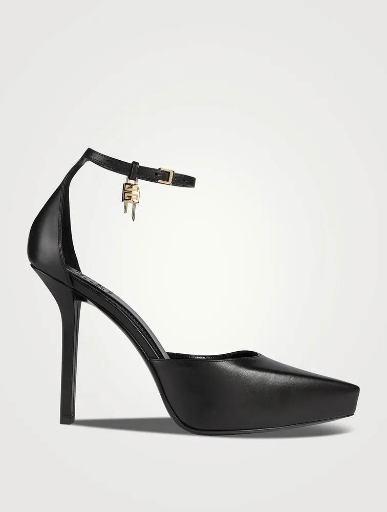 G Lock Leather Platform Pumps