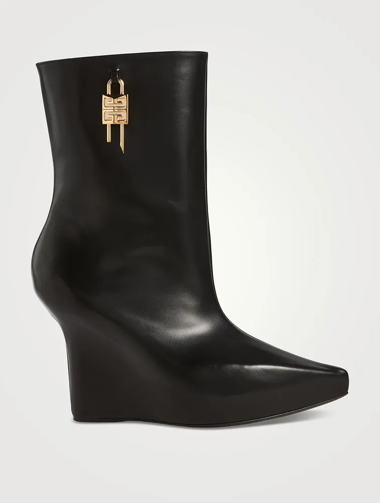 G Lock Leather Ankle Boots