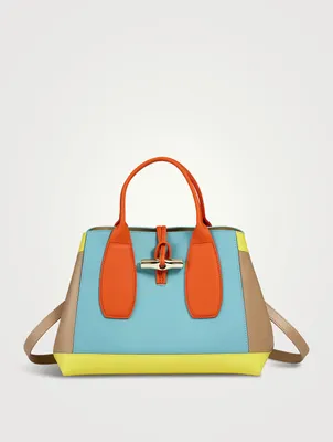 Medium Roseau Sunset Leather Top Handle Bag