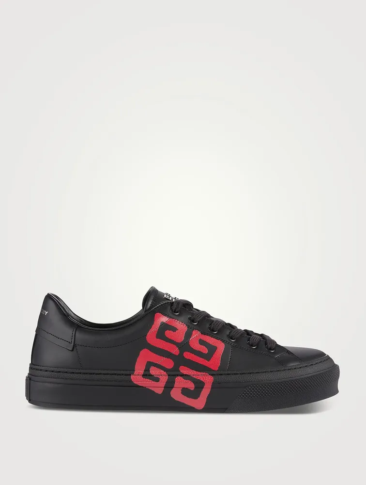 City Sport Leather Sneakers With 4G Spray Print