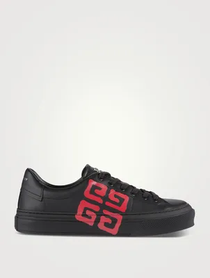 City Sport Leather Sneakers With 4G Spray Print
