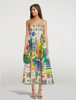Soleil Printed Linen Midi Dress