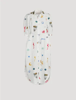 Soleil Embroidered Shirt Dress