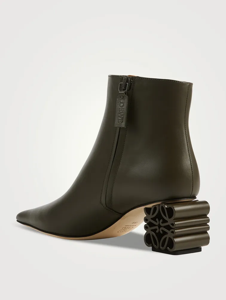 Anagram-Heel Leather Ankle Boots
