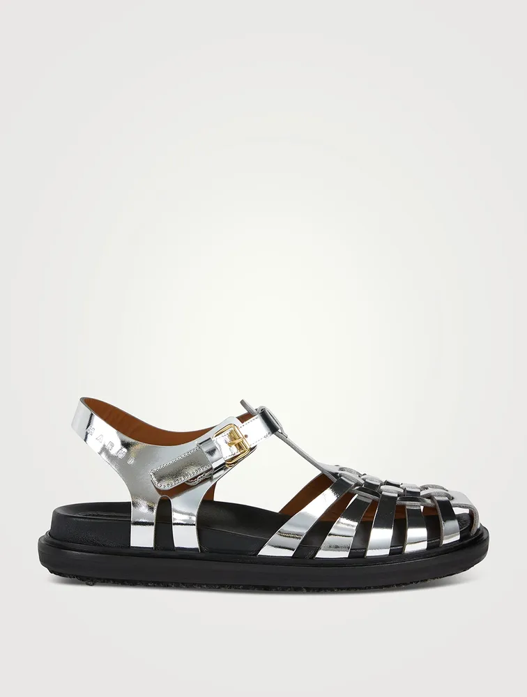 Mirrored Leather Fisherman Sandals