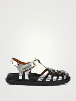 Mirrored Leather Fisherman Sandals