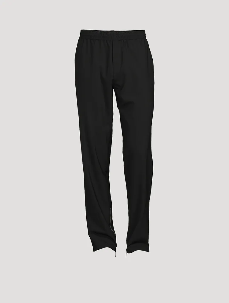 Wool-Blend Straight-Leg Pants