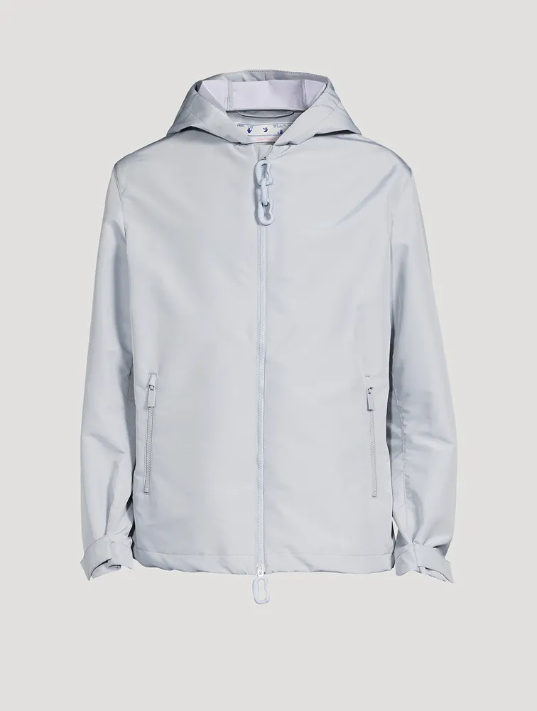 Quote Windbreaker Jacket With Hood
