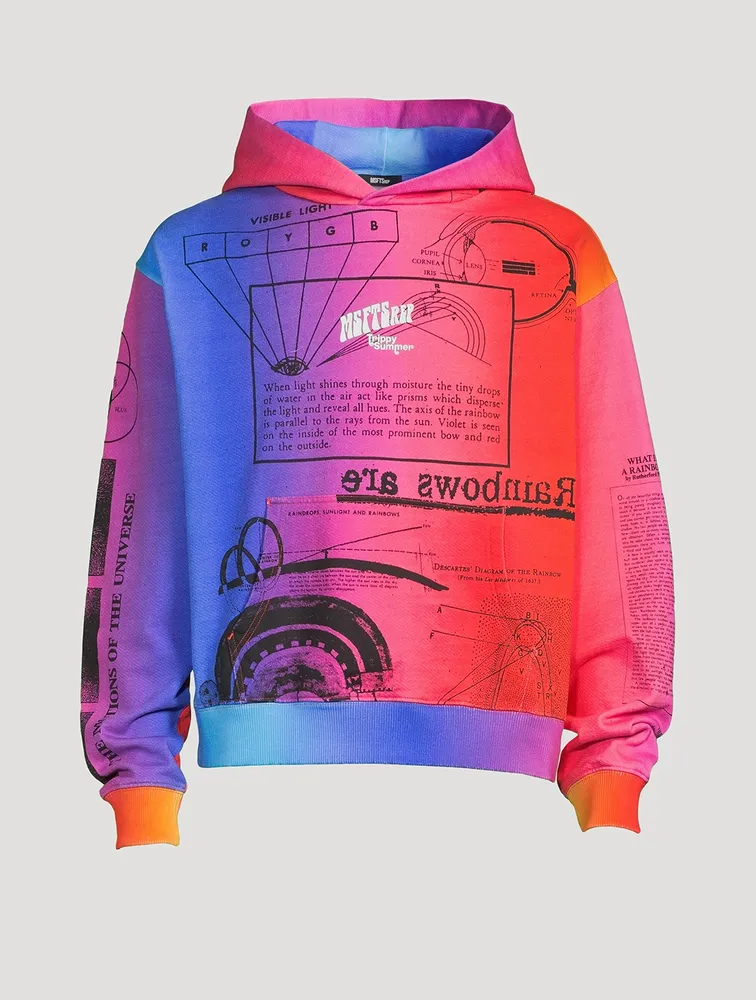 Rainbow Cotton Printed Hoodie
