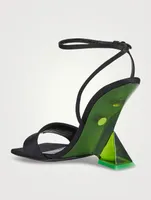 Cheope Satin Wedge Sandals