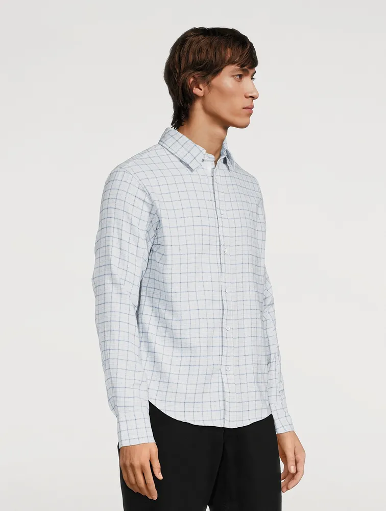 Engineered Plaid Cotton Shirt